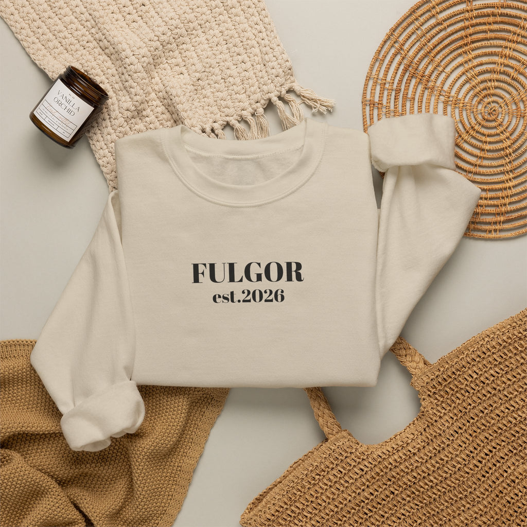 Fulgor Diamond Crewneck Sweatshirt — "Built Different." Graphic Pullover