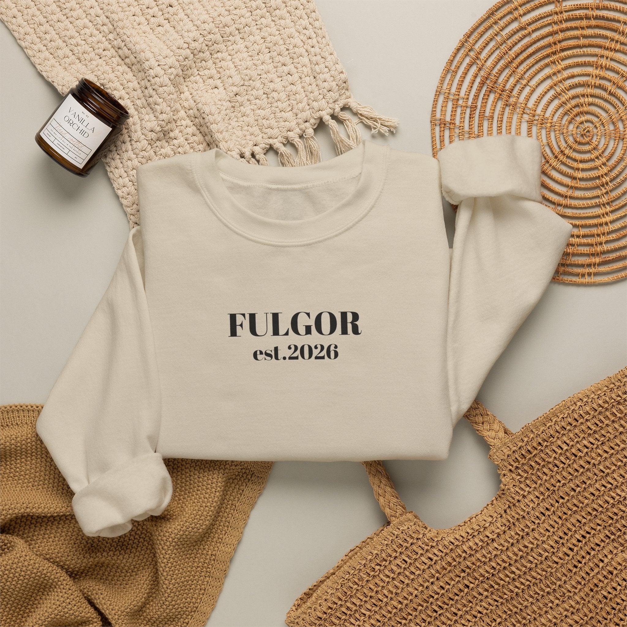 Fulgor Diamond Crewneck Sweatshirt — "Built Different." Graphic Pullover